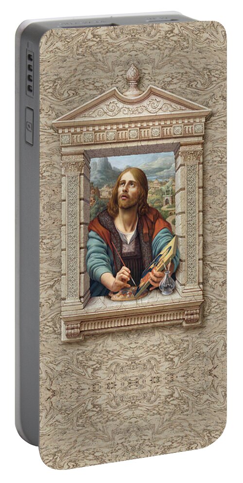 Christian Art Portable Battery Charger featuring the painting St. Luke by Kurt Wenner