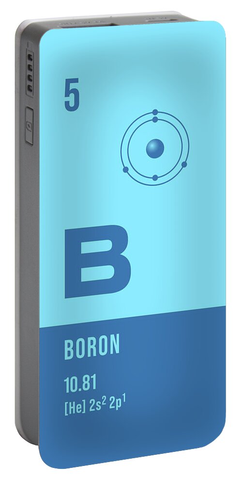 Periodic Portable Battery Charger featuring the digital art Periodic Element A - 5 Boron B by Organic Synthesis