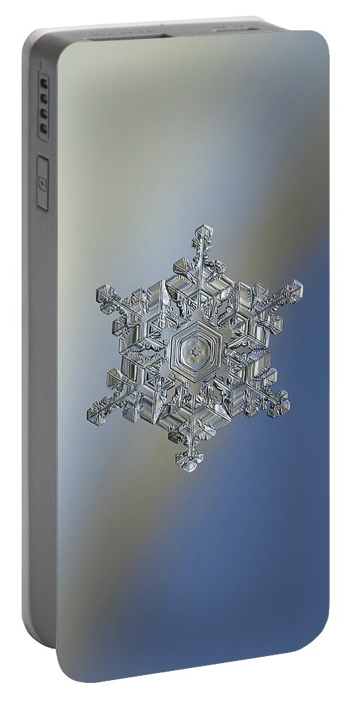 Snowflake Portable Battery Charger featuring the photograph Real snowflake - 05-Feb-2018 - 19 by Alexey Kljatov