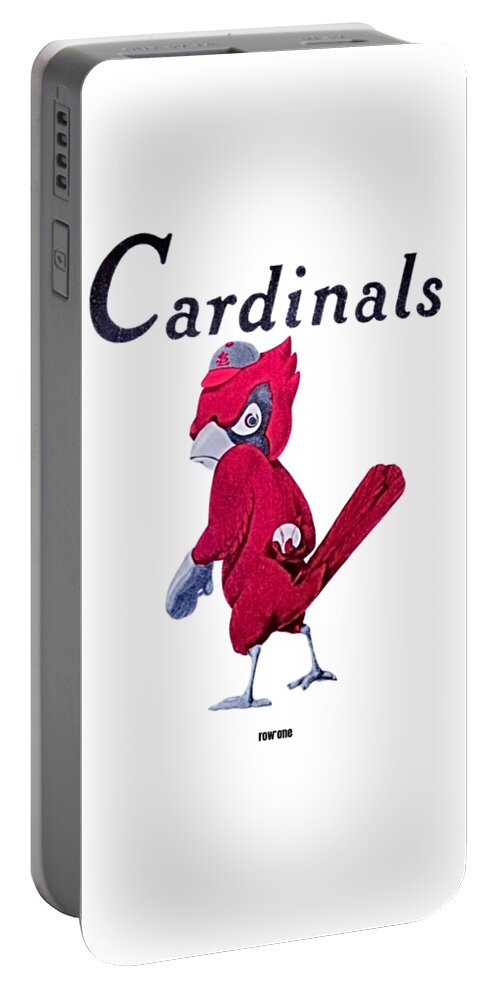 St. Louis Portable Battery Charger featuring the mixed media 1956 St. Louis Cardinals Art by Row One Brand