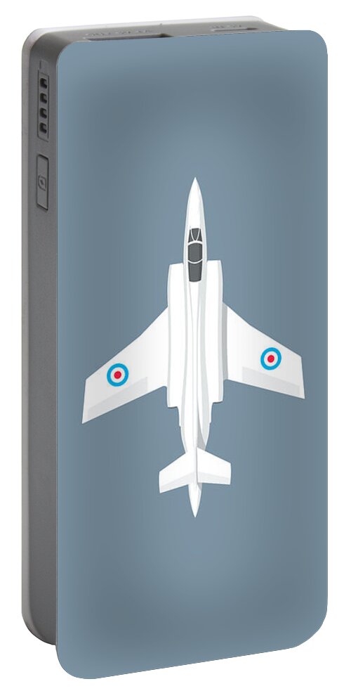 Aircraft Portable Battery Charger featuring the digital art Buccaneer Jet Aircraft - Slate by Organic Synthesis