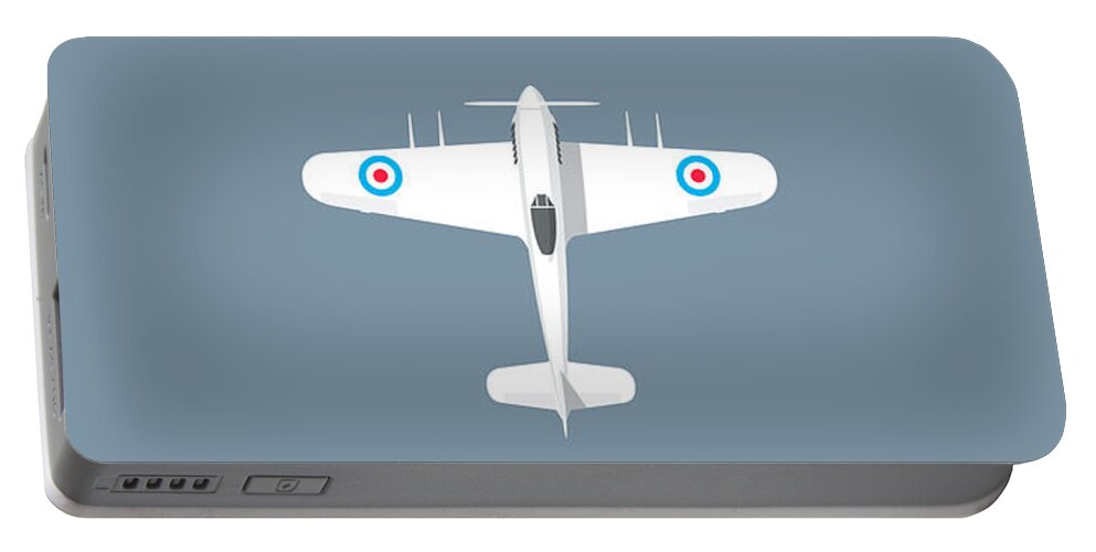 Aircraft Portable Battery Charger featuring the digital art Typhoon WWII Fighter Aircraft - Slate by Organic Synthesis