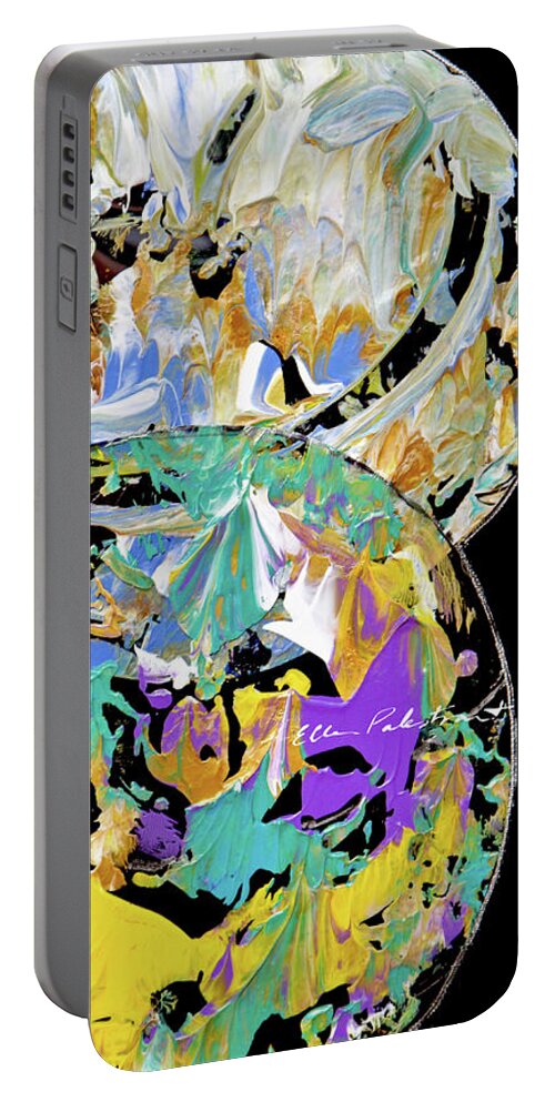 Wall Art Portable Battery Charger featuring the painting Interplanetary Dance - Vertical by Ellen Palestrant