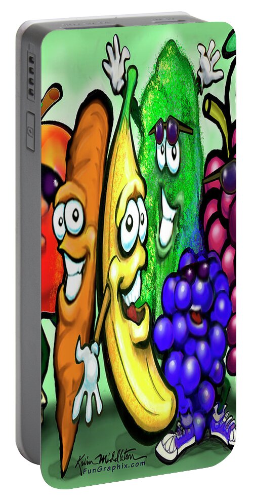 Food Portable Battery Charger featuring the digital art Food Rainbow by Kevin Middleton