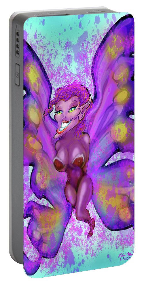Pixie Portable Battery Charger featuring the digital art Pixie by Kevin Middleton