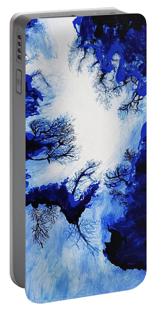 Abstract Portable Battery Charger featuring the painting Ascent by Christine Bolden