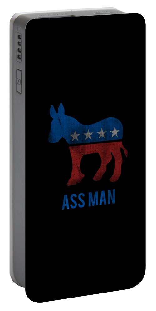 Funny Portable Battery Charger featuring the digital art Ass Man Democrat by Flippin Sweet Gear