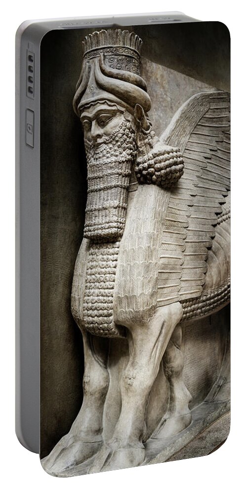 Assyrian Human Headed Winged Bull Portable Battery Charger featuring the photograph Assyrian Human-headed Winged Bull by Weston Westmoreland