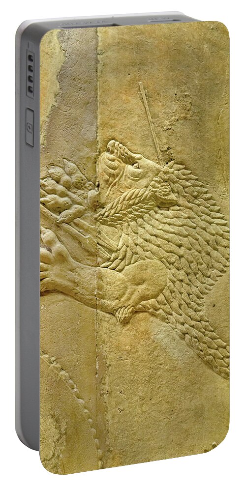 Assyrian Lion Hunt Portable Battery Charger featuring the photograph Assyrian Lion Hunt 08 by Weston Westmoreland