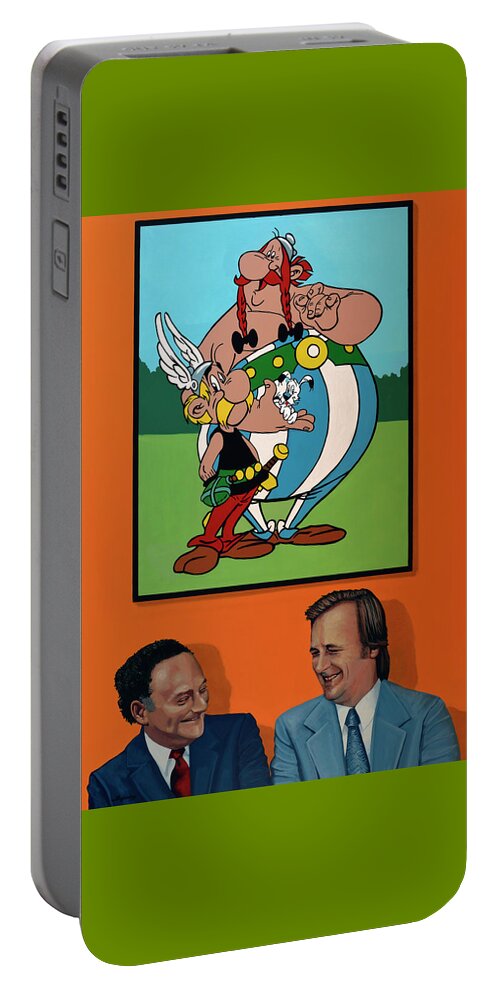 Portrait Portable Battery Charger featuring the painting Asterix by Goscinny and Uderzo Painting by Paul Meijering