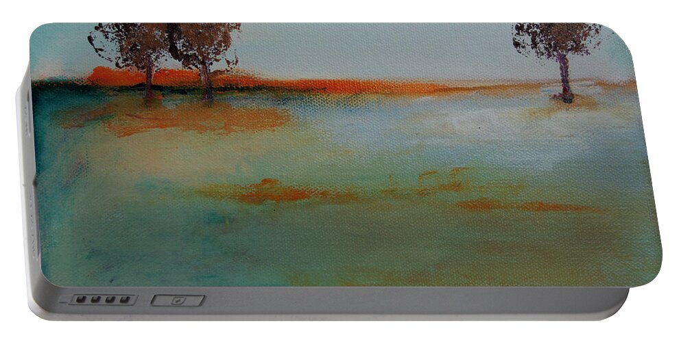 Tree Portable Battery Charger featuring the painting At Dawn by Linda Bailey