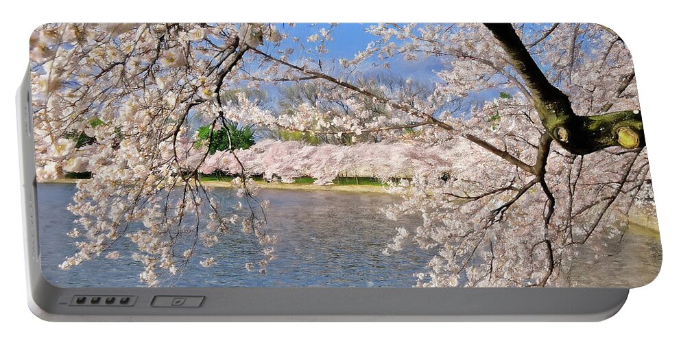 Cherry Blossom Festival Portable Battery Charger featuring the photograph At Peak Bloom by Lois Bryan