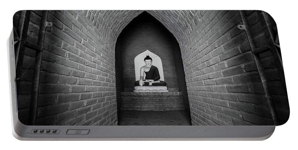 Birman Portable Battery Charger featuring the photograph At the end of the tunnel... Buddha by Lie Yim