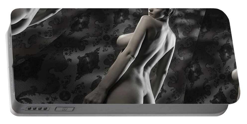 Naked Portable Battery Charger featuring the digital art Atalanta Biology by Stephane Poirier