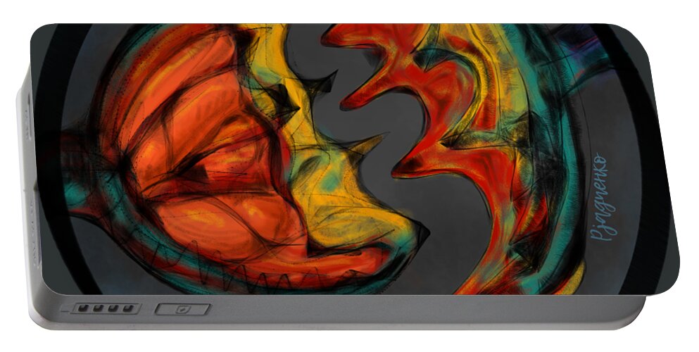 Attraction Portable Battery Charger featuring the digital art Attraction by Ljev Rjadcenko