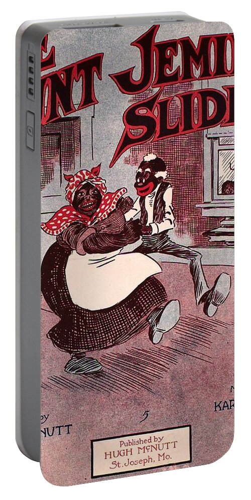 Black Americana Portable Battery Charger featuring the digital art Aunt Jemima Slide by Kim Kent