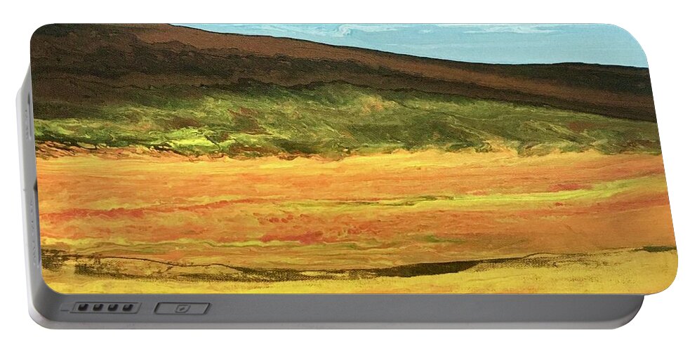 Acrylic Portable Battery Charger featuring the painting Autumn by Artcetera By LizMac