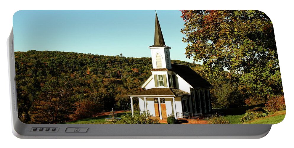Table Rock Lake Portable Battery Charger featuring the photograph Autumn Chapel by Lens Art Photography By Larry Trager