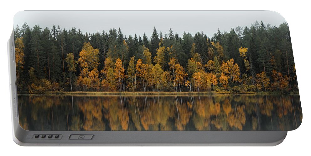 Dramatic Portable Battery Charger featuring the photograph Autumn fairy tale in Kainuu, Finland by Vaclav Sonnek