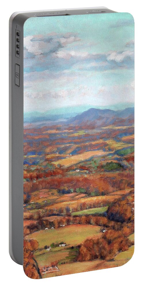 Autumn Portable Battery Charger featuring the painting Autumn Fields by Bonnie Mason