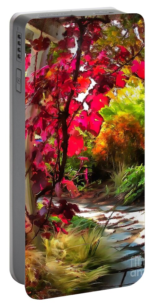 Autumn Leaves Portable Battery Charger featuring the photograph Autumn Leaf Swirl by Sea Change Vibes