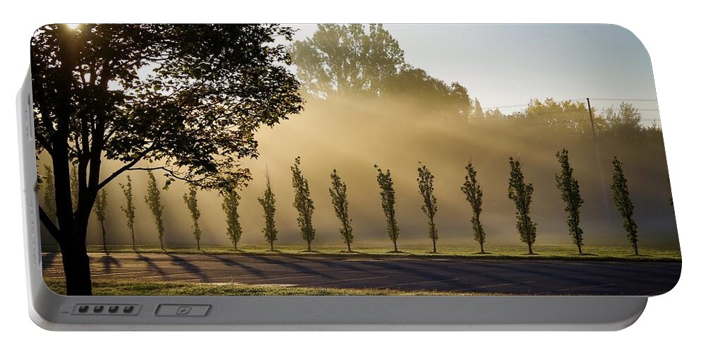 Mist Portable Battery Charger featuring the photograph Autumn Mist by Stephen Sloan