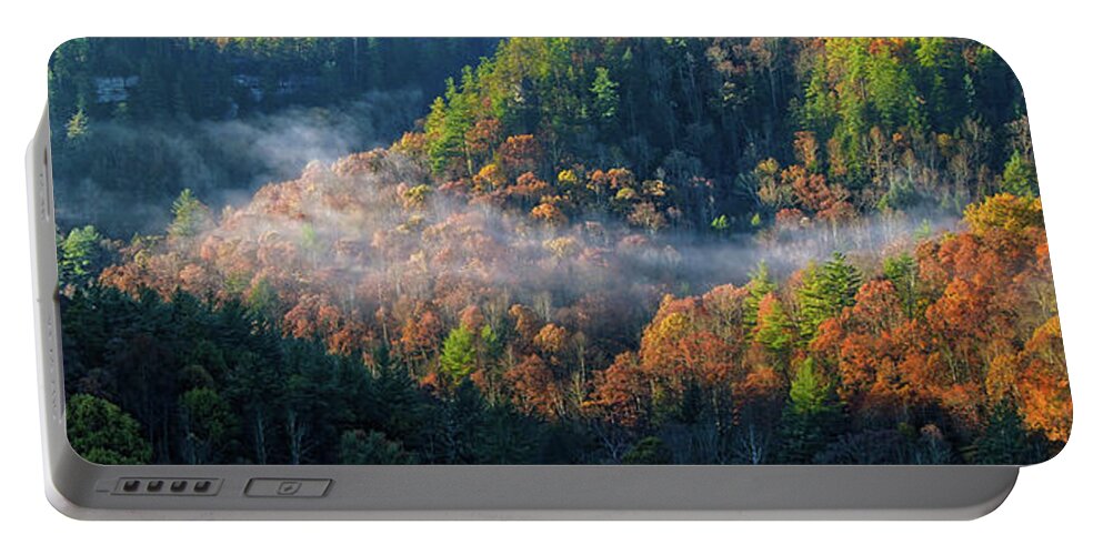 Autumn Portable Battery Charger featuring the photograph Autumn Morning Mist by Monroe Payne