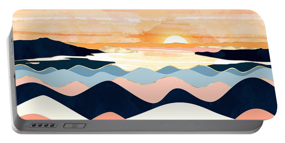 Autumn Portable Battery Charger featuring the digital art Autumn Ocean by Spacefrog Designs