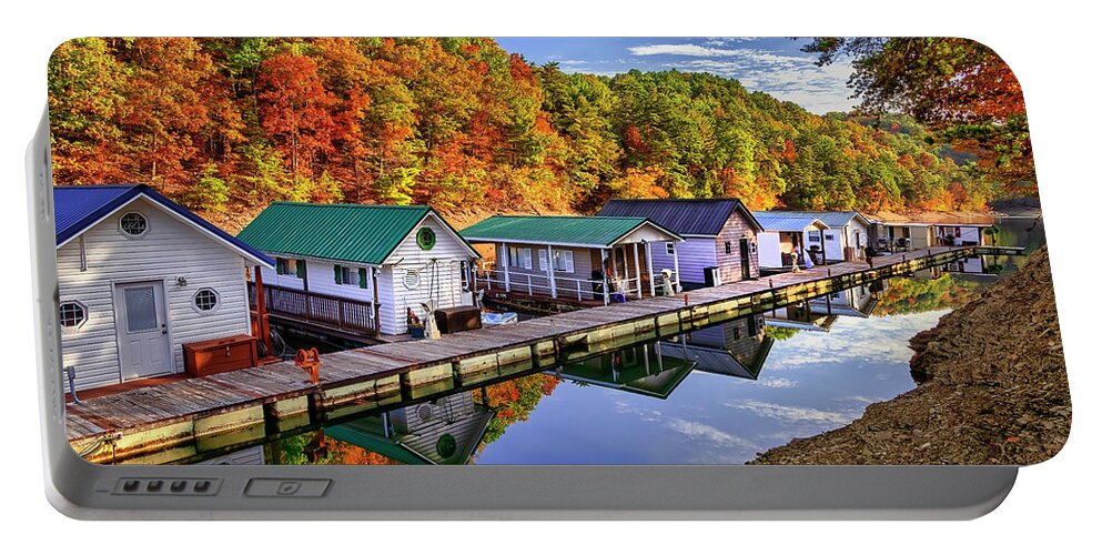 Autumn Portable Battery Charger featuring the photograph Autumn on South Holston by Shelia Hunt