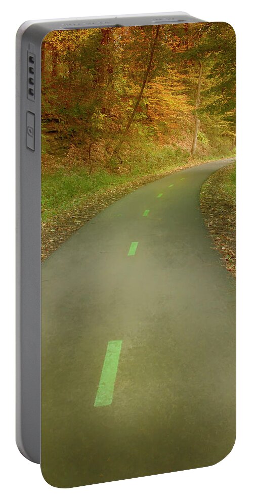 Path Portable Battery Charger featuring the photograph Autumn Path - Follow Along by Mitch Spence