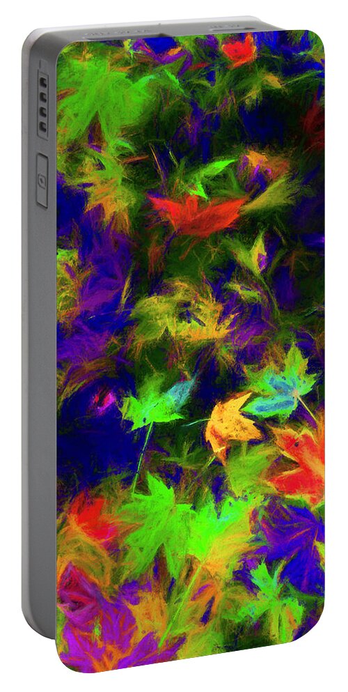 Colors Portable Battery Charger featuring the photograph Autumn Rain on Maples by Wayne King