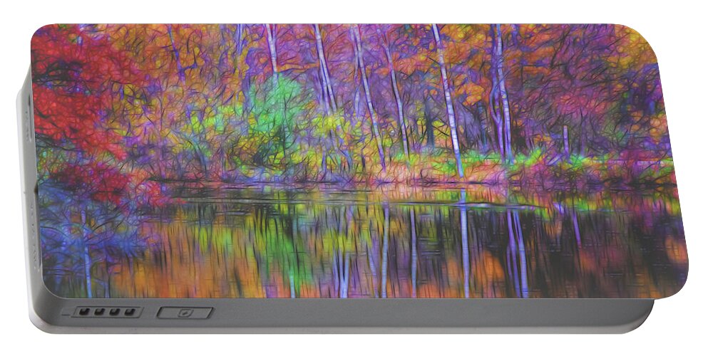 Lake Reflection Portable Battery Charger featuring the photograph Autumn Reflection II by Tom Singleton