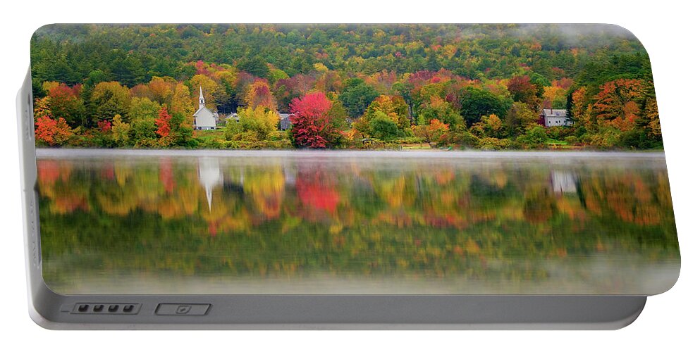 New Hampshire Portable Battery Charger featuring the photograph Autumn Reflections, Eaton, NH. by Jeff Sinon