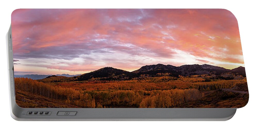 Autumn Portable Battery Charger featuring the photograph Autumn Sunset by Wesley Aston