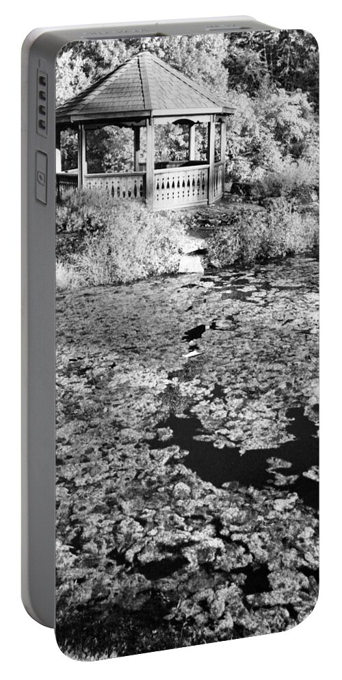 Gazebo Portable Battery Charger featuring the photograph Autumn Tranquil by Steve Ember
