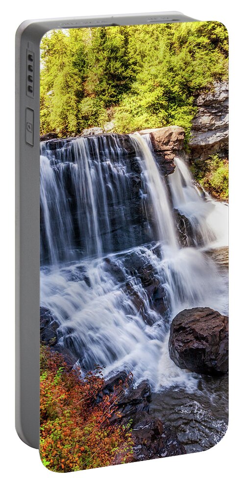 Fall Portable Battery Charger featuring the photograph Autumn West Virginia Blackwater Falls 1 by Dan Carmichael