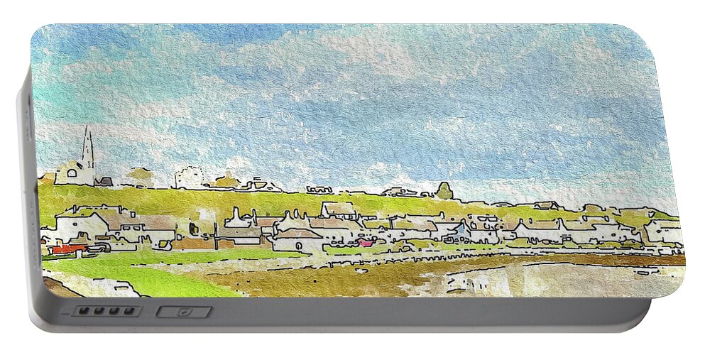 Lossiemouth Portable Battery Charger featuring the digital art Autumnal Lossiemouth by John Mckenzie