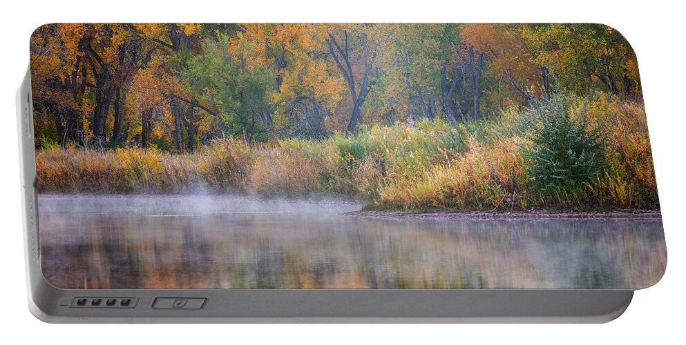 Pond Portable Battery Charger featuring the photograph Autumn's Canvas by Darren White