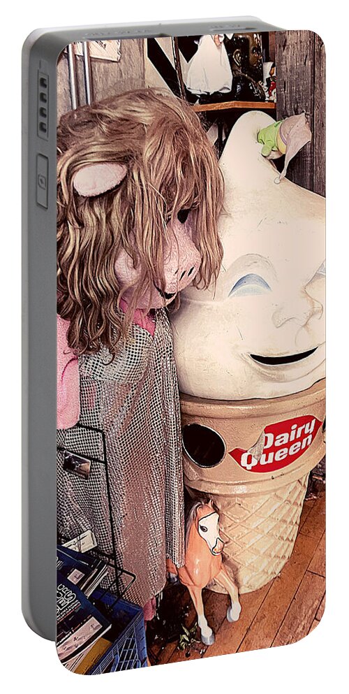 Puppet Portable Battery Charger featuring the photograph Awkward Shopping by Lee Darnell
