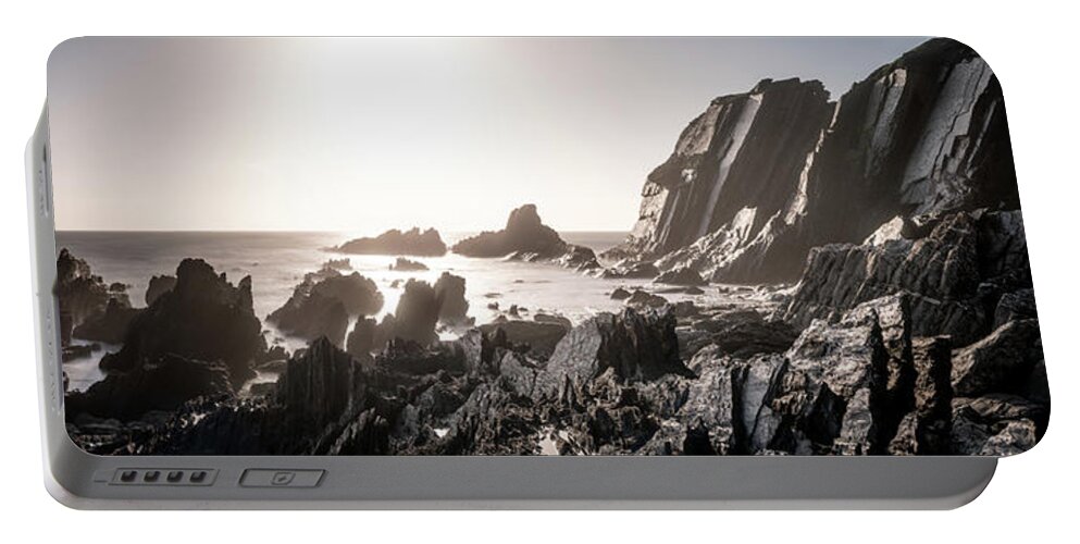 Devon Portable Battery Charger featuring the photograph Ayrmer Cove South Hams Devon Dramatic Coast by Sonny Ryse