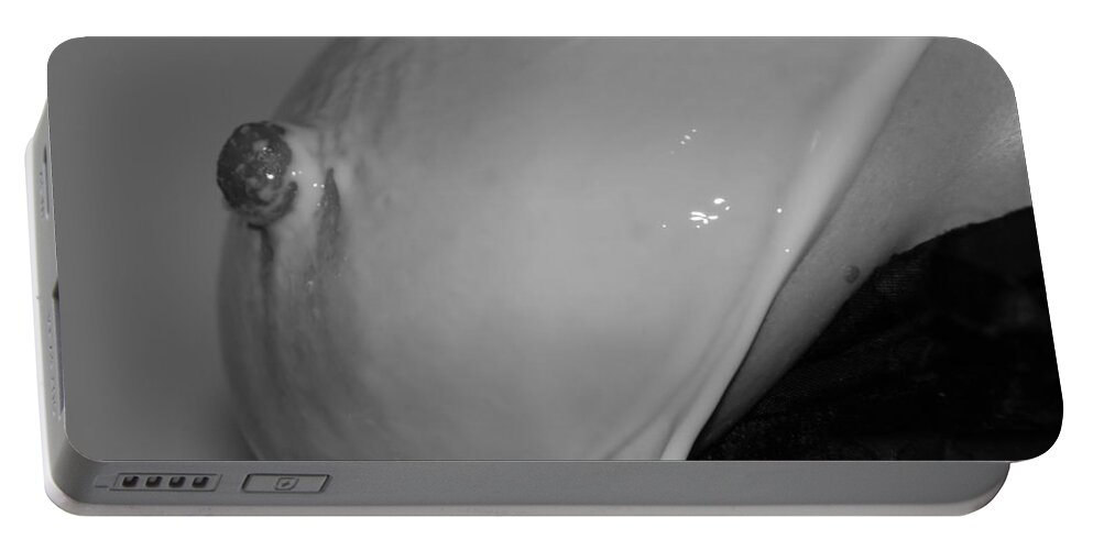 Milk Portable Battery Charger featuring the photograph B W Breast Milk by Rob Hans