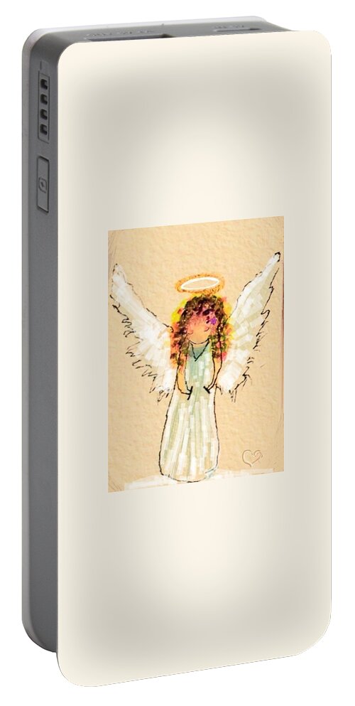 Angel Portable Battery Charger featuring the painting Baby Angel by Deahn Benware