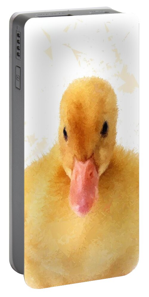 Nature Portable Battery Charger featuring the drawing Baby Duck Duckling Childs Room by David Dehner