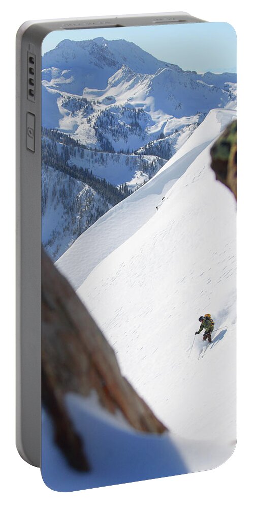 Utah Portable Battery Charger featuring the photograph Backcountry Skier - Superior - Little Cottonwood Canyon, Utah - IMG_7892 by Brett Pelletier