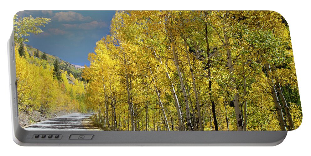 Nature Portable Battery Charger featuring the photograph Backlit Aspens by Steve Templeton