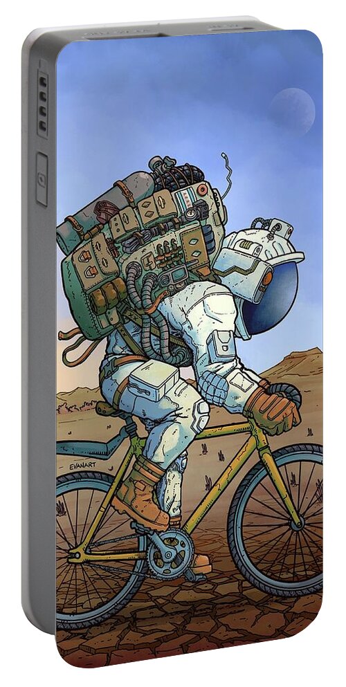  Portable Battery Charger featuring the digital art Fixie by EvanArt - Evan Miller