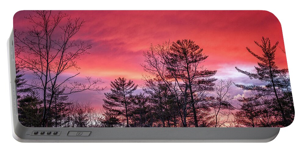 New Hampshire Portable Battery Charger featuring the photograph Backyard Sunset by Jeff Sinon