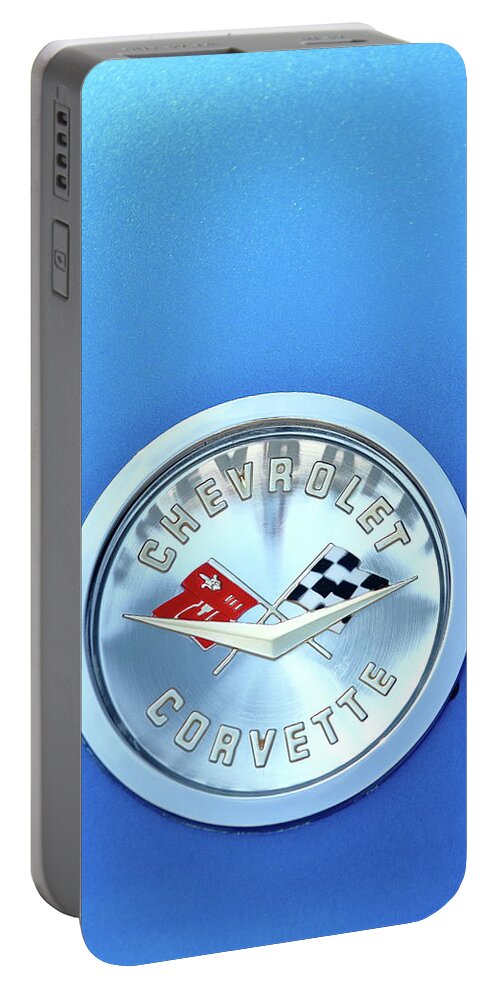 Corvette Portable Battery Charger featuring the photograph Badge of Distinction by Lens Art Photography By Larry Trager