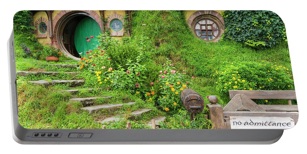Hobbiton Portable Battery Charger featuring the photograph Bag End, Hobbiton, New Zealand by Neale And Judith Clark