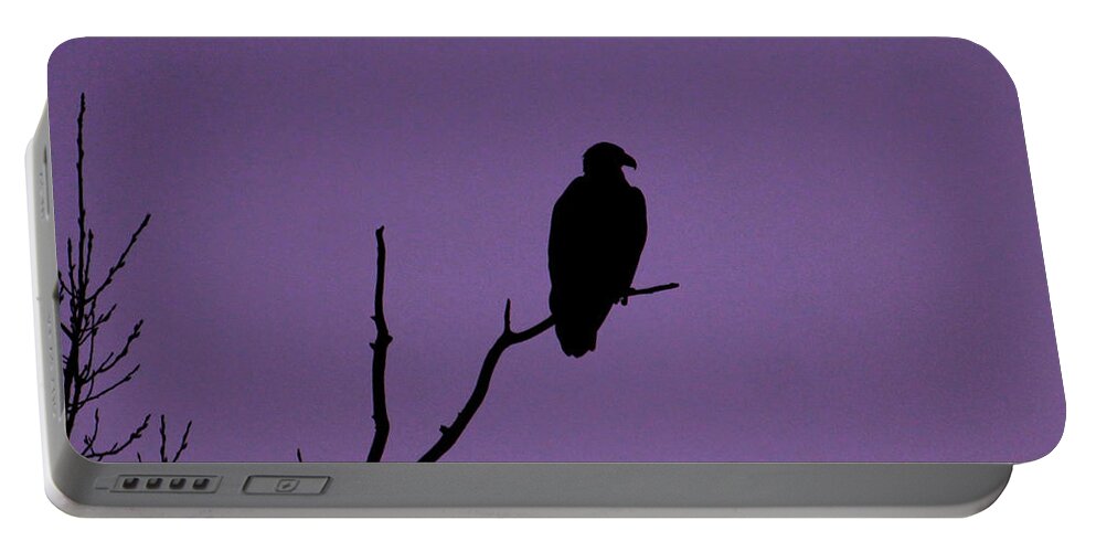 Eagle Portable Battery Charger featuring the photograph Bald Eagle in Silhouette by Mary Walchuck